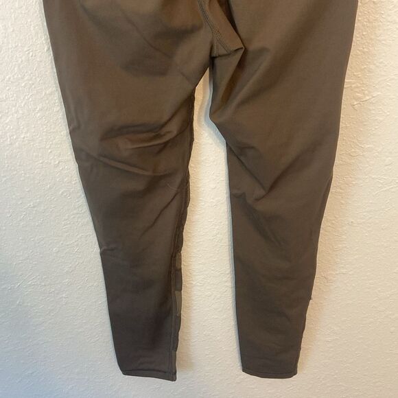 Lululemon Dark Green Mesh Striped Athletic Leggings Size 2 - Picture 6 of 7